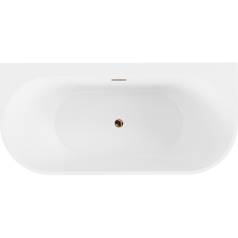 Mexen Oval+ freistehende Wandwanne 170 x 80 cm, weiß, Überlauf Roségold - 52681708000-60