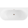 Mexen Oval+ freistehende Rückwand-Badewanne 170 x 80 cm, weiß, Überlauf Roségold - 52681708000-60