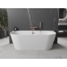 Mexen Oval+ freistehende Rückwand-Badewanne 170 x 80 cm, weiß, Überlauf Roségold - 52681708000-60