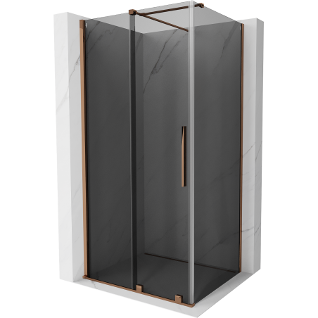 Mexen Velar Duschkabine verschiebbar 90 x 70 cm, Grafit, Roségold - 871-090-070-41-60