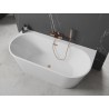 Mexen Oval+ freistehende wandmontierte Badewanne 170 x 80 cm, weiß, Überlauf aus gebürstetem Kupfer - 52681708000-65