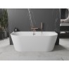 Mexen Oval+ freistehende wandmontierte Badewanne 170 x 80 cm, weiß, Überlauf aus gebürstetem Kupfer - 52681708000-65