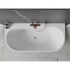 Mexen Oval+ freistehende wandmontierte Badewanne 170 x 80 cm, weiß, Überlauf aus gebürstetem Kupfer - 52681708000-65