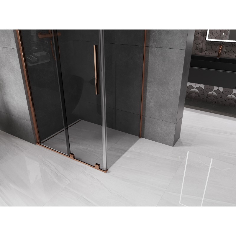Mexen Velar Schiebeduschkabine 100 x 110 cm, Graphit, Roségold - 871-100-110-41-60