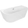 Mexen Oval+ freistehende Wannenwand 170 x 80 cm, weiß, Überlauf gun gray gebürstet - 52681708000-66