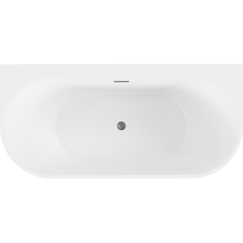 Mexen Oval+ freistehende Wannenwand 170 x 80 cm, weiß, Überlauf gun gray gebürstet - 52681708000-66