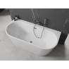 Mexen Oval+ freistehende Wannenwand 170 x 80 cm, weiß, Überlauf gun gray gebürstet - 52681708000-66