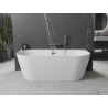 Mexen Oval+ freistehende Wandbadewanne 170 x 80 cm, weiß, Überlauf gun gray gebürstet - 52681708000-66