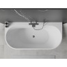 Mexen Oval+ freistehende Wannenwand 170 x 80 cm, weiß, Überlauf gun gray gebürstet - 52681708000-66