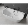 Mexen Oval+ freistehende an der Wand stehende Badewanne 170 x 80 cm, weiß, schwarzer Überlauf - 52681708000-70