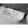 Mexen Oval+ freistehende Wandbadewanne 170 x 80 cm, weiß, schwarzer Überlauf - 52681708000-70