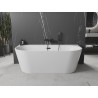 Mexen Oval+ freistehende an der Wand stehende Badewanne 170 x 80 cm, weiß, schwarzer Überlauf - 52681708000-70