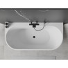 Mexen Oval+ freistehende Wandbadewanne 170 x 80 cm, weiß, schwarzer Überlauf - 52681708000-70