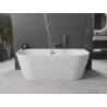 Mexen Oval+ freistehende an der Wand montierte Badewanne 170 x 80 cm, weiß, Überlauf Gunmetal - 52681708000-95
