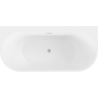 Mexen Oval+ freistehende Wandbadewanne 170 x 80 cm, weiß, Überlauf gebürstetes Nickel - 52681708000-97
