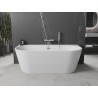 Mexen Oval+ freistehende Wandbadewanne 170 x 80 cm, weiß, Überlauf aus gebürstetem Nickel - 52681708000-97