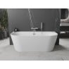 Mexen Oval+ freistehende Wandbadewanne 170 x 80 cm, weiß, Überlauf gebürstetes Nickel - 52681708000-97