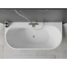 Mexen Oval+ freistehende Wandbadewanne 170 x 80 cm, weiß, Überlauf aus gebürstetem Nickel - 52681708000-97