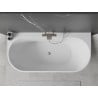 Mexen Oval+ freistehende Wandbadewanne 170 x 80 cm, weiß, Überlauf gebürstetes Nickel - 52681708000-97