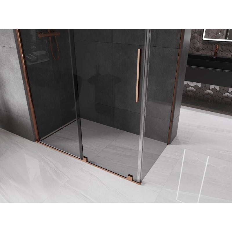 Mexen Velar Duschkabine verschiebbar 140 x 85 cm, Grafit, Roségold - 871-140-085-41-60