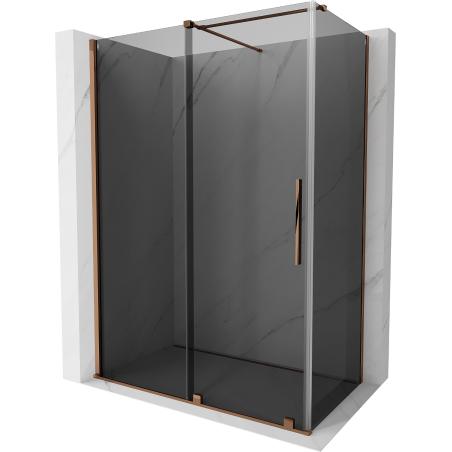 Mexen Velar Duschkabine Schiebetür 160 x 85 cm, Graphit, Roségold - 871-160-085-41-60