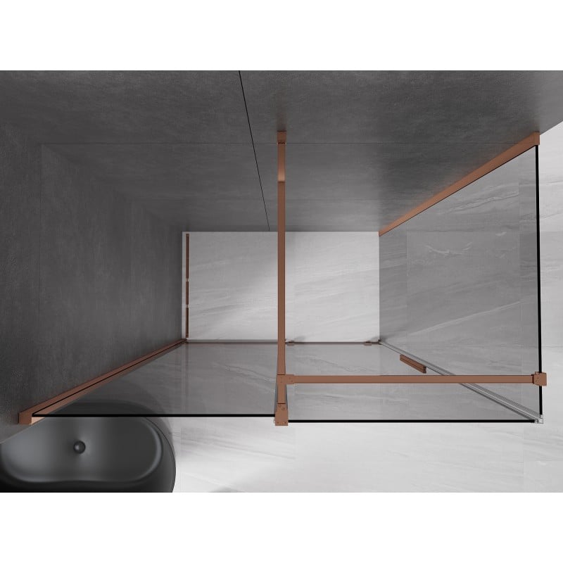 Mexen Velar Schiebetür-Duschkabine 160 x 75 cm, Grafit, Roségold - 871-160-075-41-60