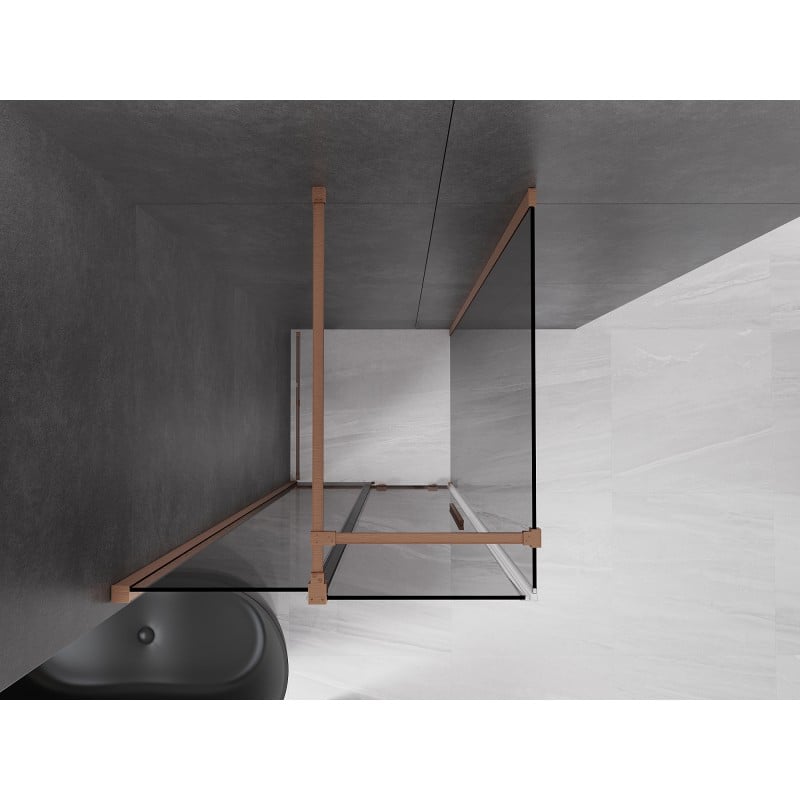 Mexen Velar Duschkabine Schiebetür 90 x 90 cm, Grafit, Gebürstetes Kupfer - 871-090-090-41-65