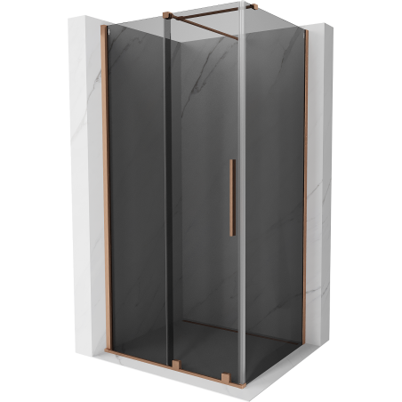 Mexen Velar Duschkabine verschiebbar 100 x 75 cm, grafit, gebürstetes Kupfer - 871-100-075-41-65