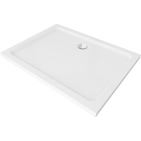 Mexen Flat rechteckige Duschwanne slim 120 x 80 cm, weiß, Siphon chrom - 40108012