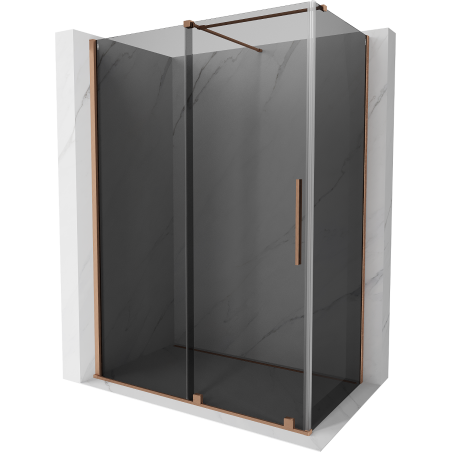 Mexen Velar Duschkabine mit Schiebetür 150 x 80 cm, Grafit, gebürstetes Kupfer - 871-150-080-41-65