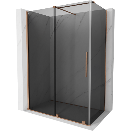 Mexen Velar Schiebeduschkabine 150 x 85 cm, Graphit, gebürstetes Kupfer - 871-150-085-41-65