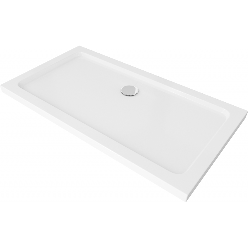 Mexen Flat Rechteckige Duschwanne Slim 130 x 70 cm, weiß, Ablauf chrom - 40107013