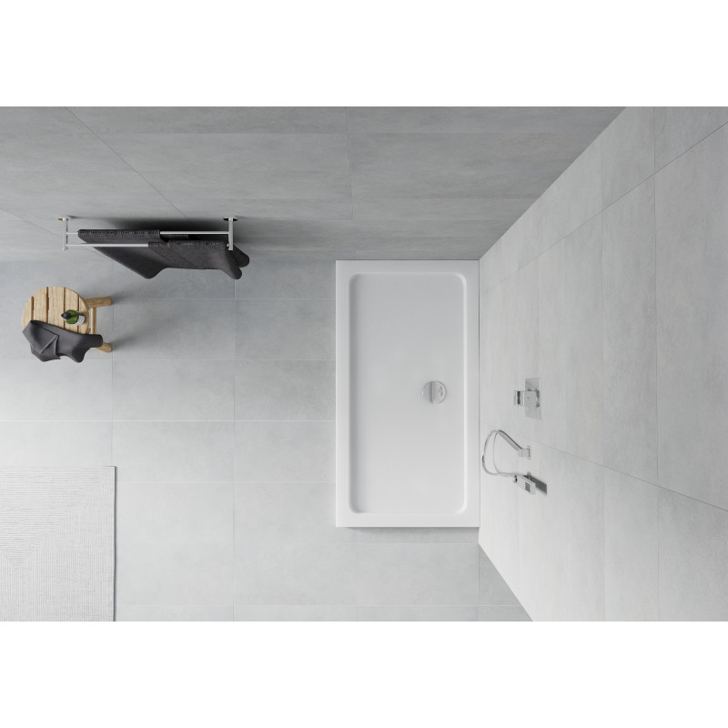 Mexen Flat Rechteckige Duschwanne Slim 130 x 70 cm, weiß, Ablauf chrom - 40107013