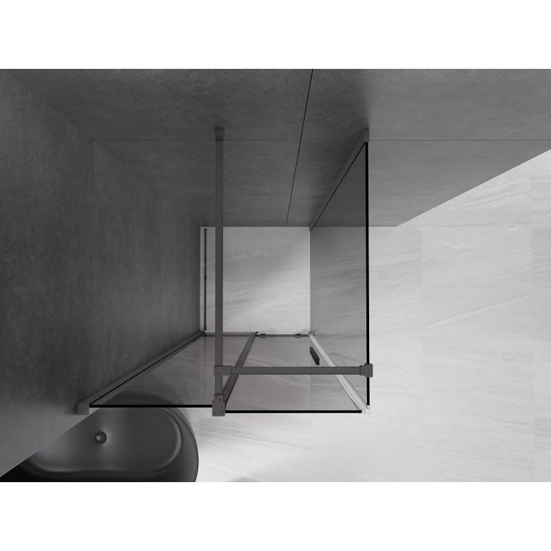 Mexen Velar Duschkabine zum Schieben 120 x 120 cm, Graphit, Gun Gray gebürstet - 871-120-120-41-66