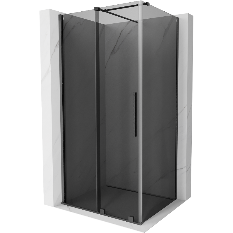 Mexen Velar Schiebeduschkabine 100 x 85 cm, Grafit, gebürstet Gun Gray - 871-100-085-41-66