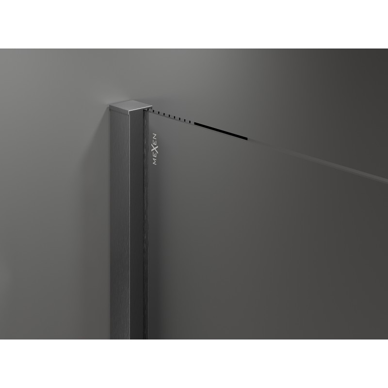 Mexen Velar Schiebetür-Duschkabine 120 x 90 cm, Grafit, Gebürstetes Gun Gray - 871-120-090-41-66