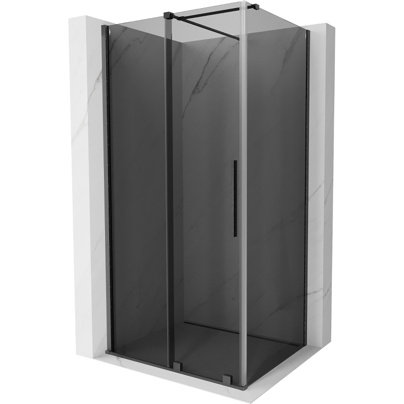 Mexen Velar Schiebeduschkabine 120 x 80 cm, graphit, gun grau gebürstet - 871-120-080-41-66