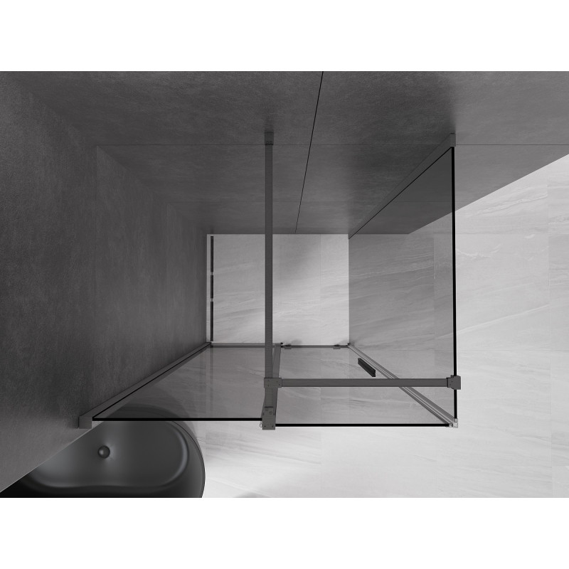 Mexen Velar Schiebetür-Duschkabine 140 x 90 cm, Graphit, gebürstetes Gun Gray - 871-140-090-41-66