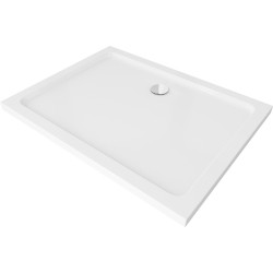 Mexen Flat rechteckige Duschwanne slim 120 x 100 cm, Weiß, Siphon Chrom - 40101012