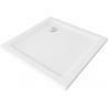Mexen Flat quadratische Duschwanne Slim 100 x 100 cm, weiß, Chrom-Siphon - 40101010