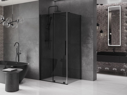 Mexen Velar Duschkabine verschiebbar 130 x 90 cm, graphit, schwarz - 871-130-090-41-70