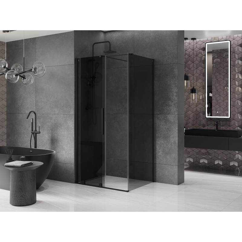 Mexen Velar Schiebeduschkabine 140 x 90 cm, grafit, schwarz - 871-140-090-41-70