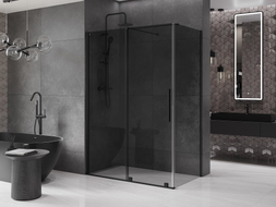 Mexen Velar Schiebedusche 140 x 75 cm, Graphit, Schwarz - 871-140-075-41-70