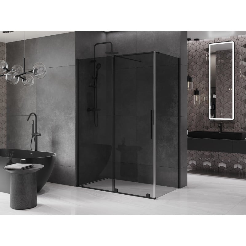 Mexen Velar Duschkabine zum Schieben 140 x 85 cm, Graphit, Schwarz - 871-140-085-41-70