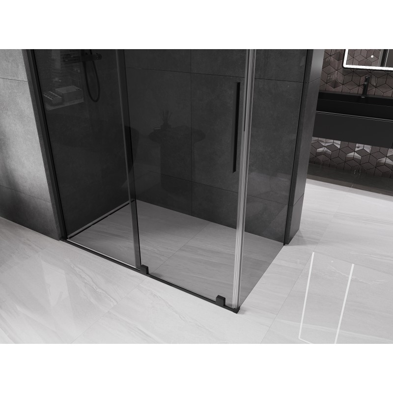 Mexen Velar Schiebeduschkabine 140 x 70 cm, Graphit, Schwarz - 871-140-070-41-70