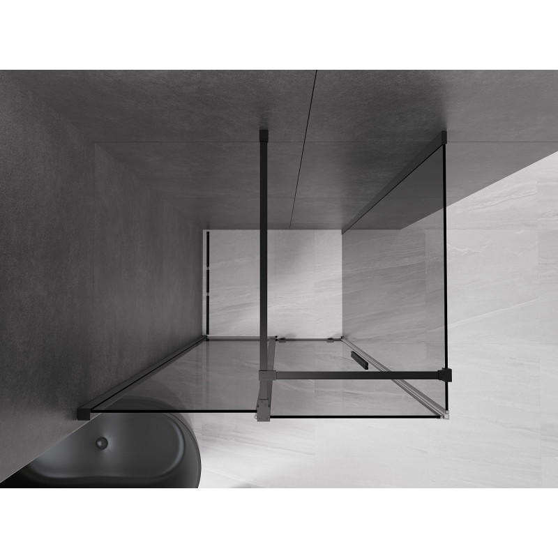 Mexen Velar schiebbare Duschkabine 90 x 80 cm, Graphit, Schwarz - 871-090-080-41-70