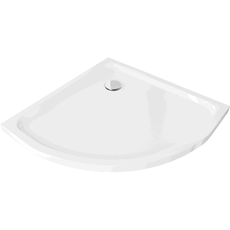 Mexen Flat Halbrunde Duschwanne Slim 70 x 70 cm, weiß, Chromsiphon - 41107070