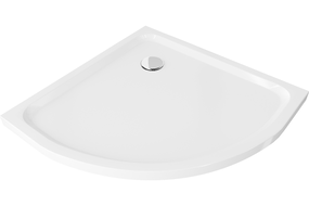 Mexen Flat Halbrunde Duschwanne Slim 70 x 70 cm, weiß, Chromsiphon - 41107070