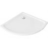Mexen Flat Halbrunde Duschtasse Slim 80 x 80 cm, weiß, Chrom-Siphon - 41108080
