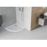 Mexen Flat Halbrunde Duschtasse Slim 80 x 80 cm, weiß, Chrom-Siphon - 41108080